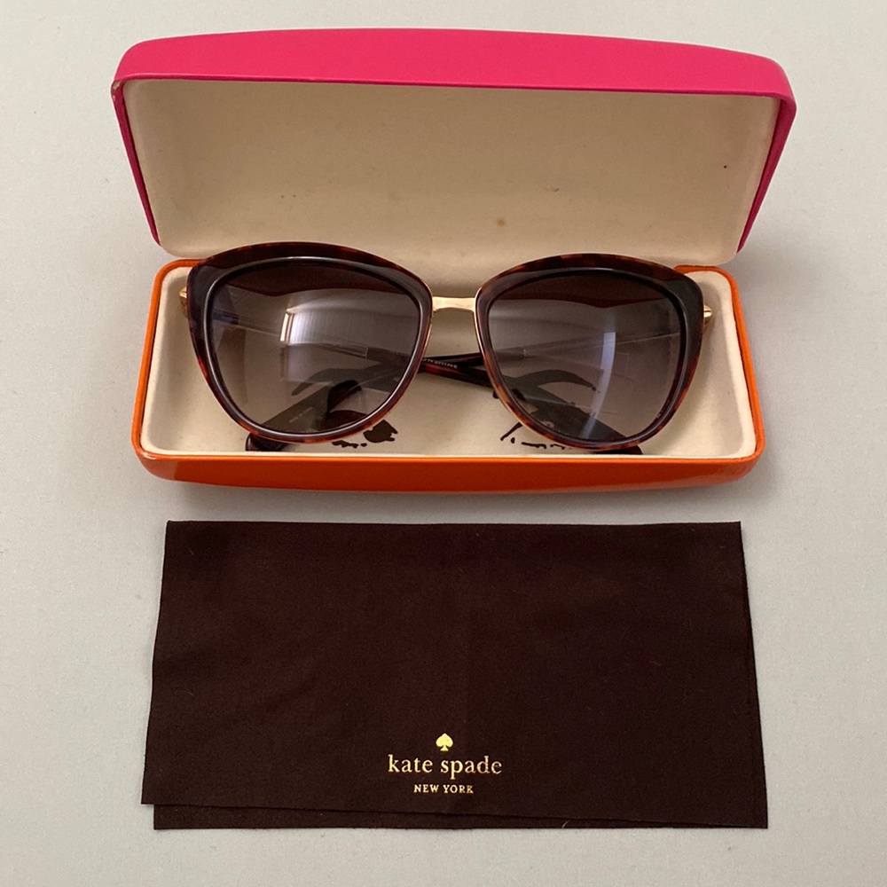 Kate Spade Cat Eye Maroon & Gold Sunglasses